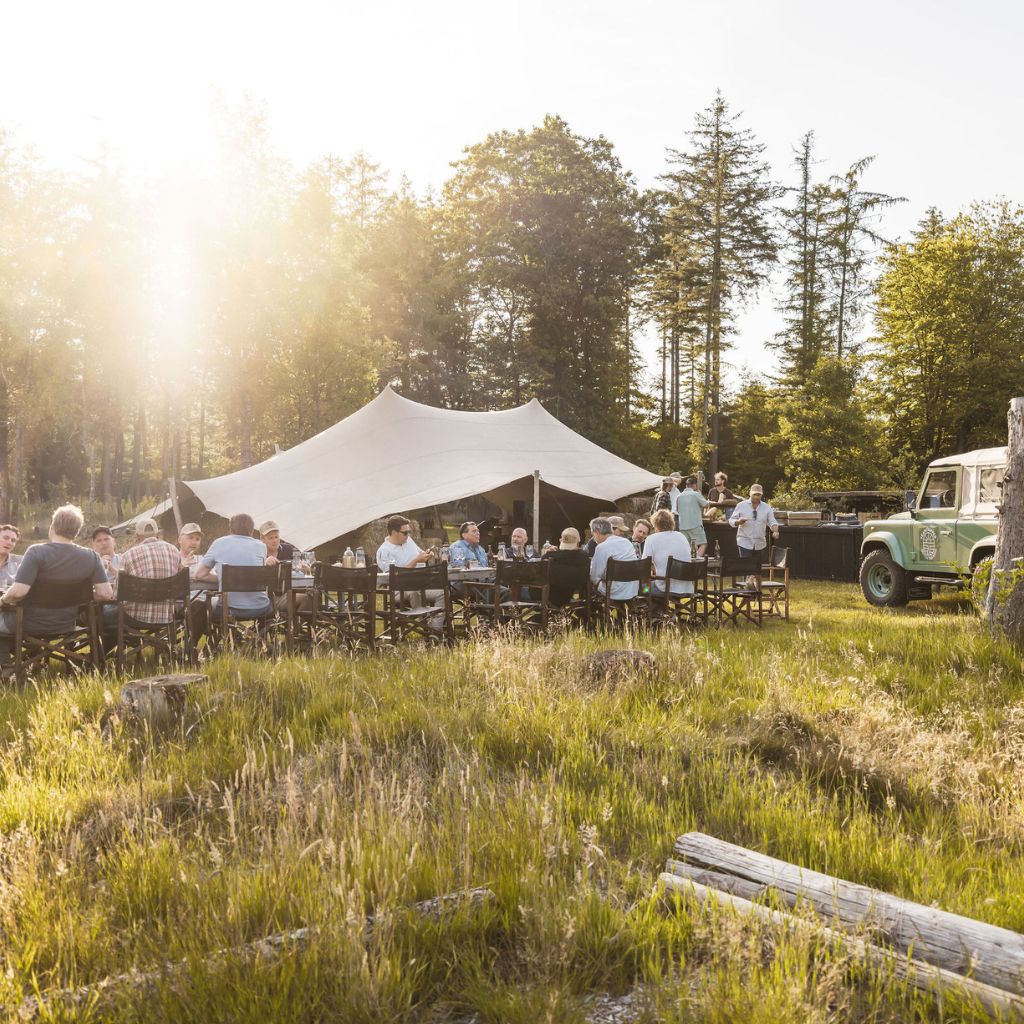 Pop-up safari stretch tent op de Veluwe